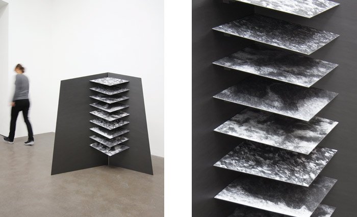 Adriane Wachholz - Sediments, MDF, acrylic, graphite, paper, 160 x 140 x 60 cm, 2015